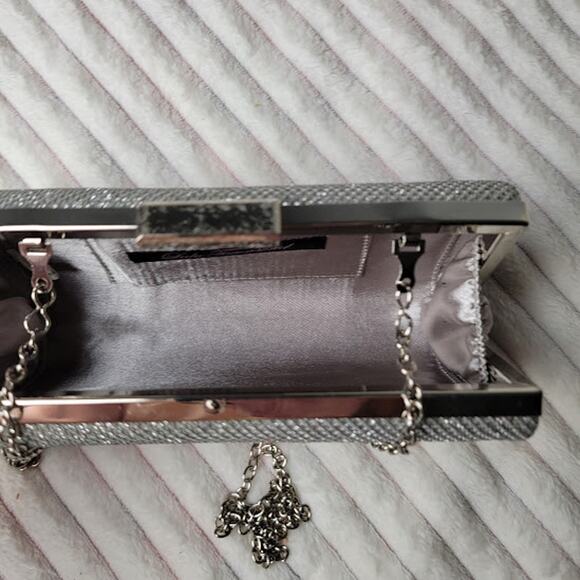Lulu Townsend Silver Bling Purse with Chain Strap & Clasp | Vintage Style - Picture 6 of 7